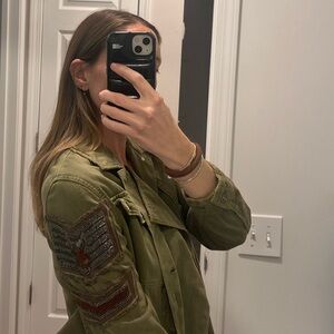 Olive Green Embroidered Women's Jacket